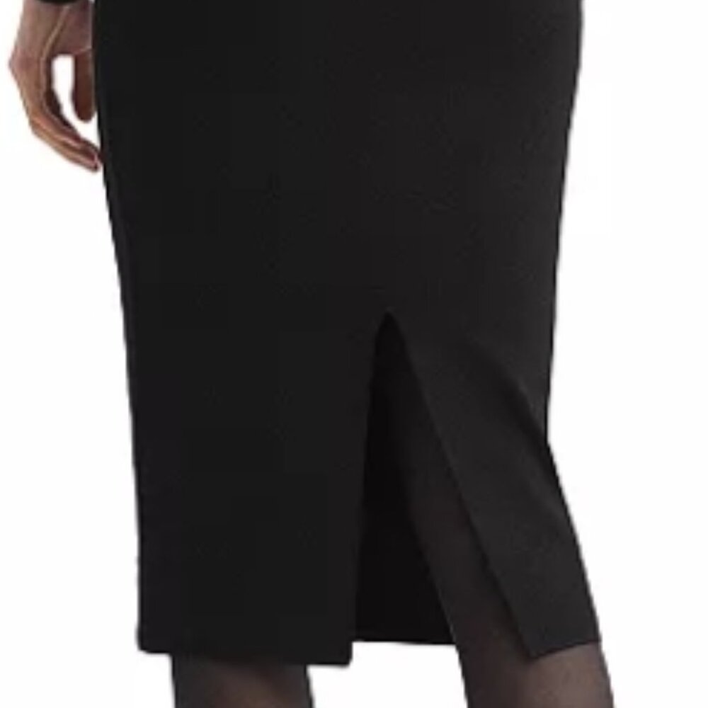 Reiss Sage ladder trim black knit long sleeve dress, size M NWT - Picture 2 of 7